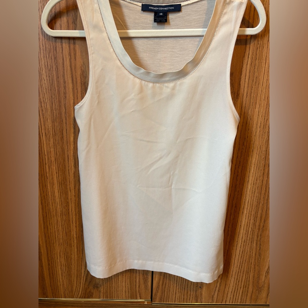 French Connection Cream Scoop Neck Tank